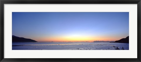 Framed Sunset over the sea, Turnagain Arm, Cook Inlet, near Anchorage, Alaska, USA Print