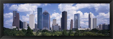 Framed Buildings in a city, Houston, Texas Print