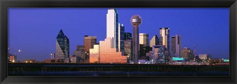 Framed Night skyline, Dallas, Texas Print