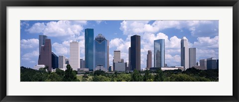 Framed Skyscrapers in a city, Houston, Texas, USA Print