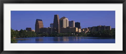 Framed Skyscrapers at the waterfront, Austin, Texas, USA Print