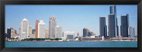 Framed Close-Up of Detroit Skyline Print