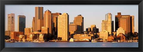 Framed Sunrise, Skyline, Boston, Massachusetts, USA Print