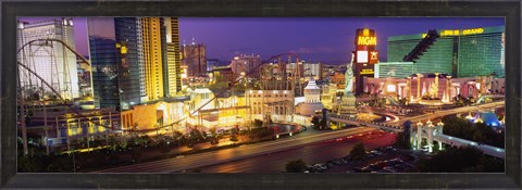 Framed MGM Grand and Roller Coaster, Las Vegas Print