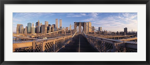 Framed Pedestrian Walkway Brooklyn Bridge New York NY USA Print