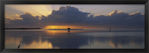 Framed Reflection of clouds in the sea, Everglades National Park, near Miami, Florida, USA Print