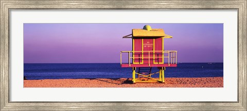 Framed Lifeguard Hut, Miami Beach, Florida, USA Print