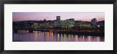 Framed Buildings at Night, Portland, Oregon Print