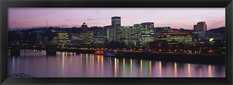 Framed Buildings at Night, Portland, Oregon Print