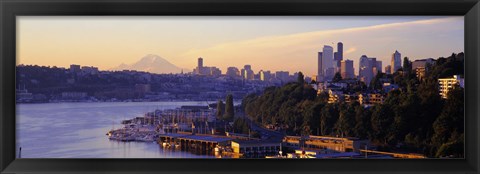 Framed Sunrise, Lake Union, Seattle, Washington State, USA Print