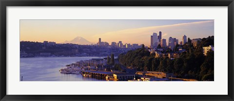 Framed Sunrise, Lake Union, Seattle, Washington State, USA Print