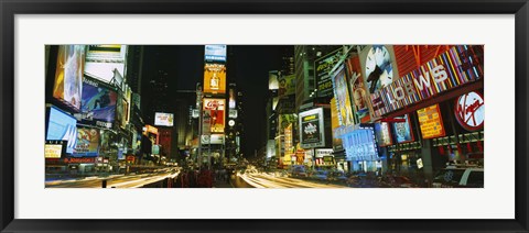 Framed Neon boards in a city lit up at night, Times Square, New York City, New York State, USA Print