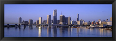 Framed Skyline Miami FL USA Print