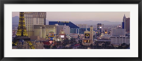 Framed High angle view of buildings in a city, Las Vegas, Nevada Print