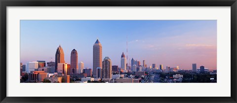 Framed Twilight, Skyline, Atlanta, Georgia, USA Print