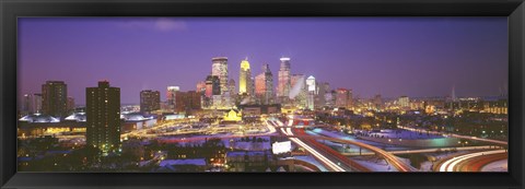 Framed Twilight, Minneapolis, MN, USA Print