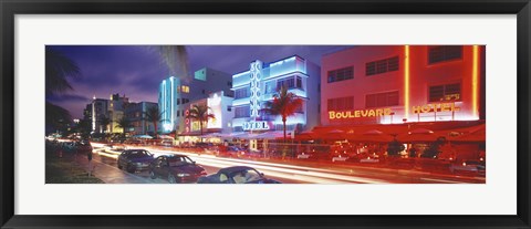 Framed Ocean Drive, Miami Beach, Miami, Florida, USA Print