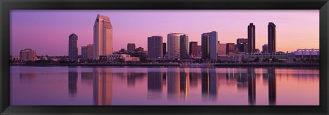 Framed USA, California, San Diego, twiilight Print