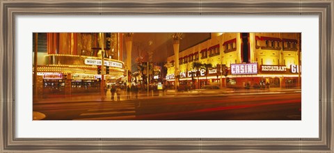 Framed Fremont Streeat at night, Las Vegas, Nevada Print