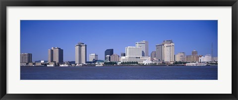 Framed Buildings at the waterfront, Mississippi River, New Orleans, Louisiana Print