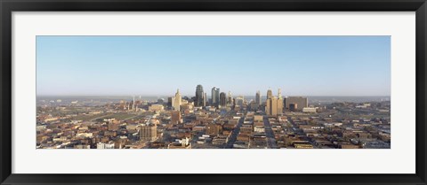 Framed Aerial view of a cityscape, Kansas City, Missouri, USA Print