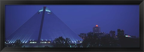 Framed Night The Pyramid and Skyline Memphis TN USA Print