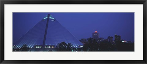 Framed Night The Pyramid and Skyline Memphis TN USA Print