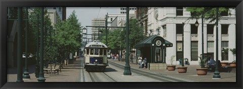 Framed Main Street Trolley Court Square Memphis TN Print