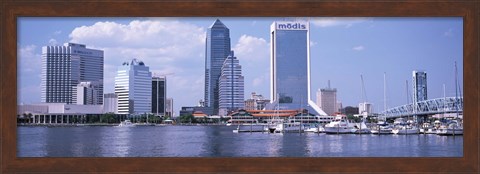 Framed Skyscrapers at the waterfront, Main Street Bridge, St. John&#39;s River, Jacksonville, Florida, USA Print