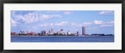 Framed Buildings at the waterfront, Buffalo, Niagara River, New York State Print