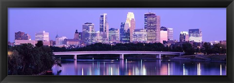 Framed Minneapolis in Purple Print