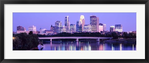 Framed Minneapolis in Purple Print