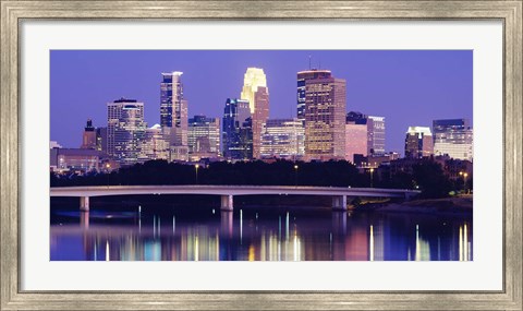 Framed Minneapolis at Night Print