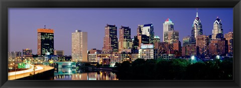 Framed City Lights of Philadelphia Print