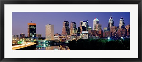 Framed City Lights of Philadelphia Print