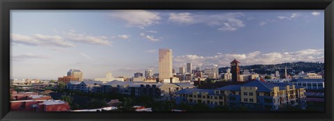 Framed High angle view of buildings in a city, Portland, Oregon, USA Print