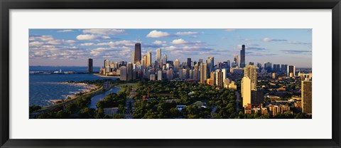 Framed View of Chicago city and the lake, IL Print