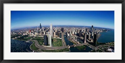 Framed Aerial view of Chicago IL Print