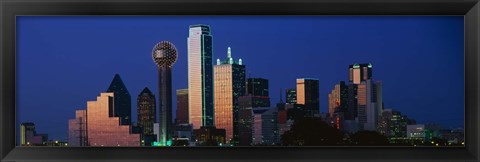 Framed Night, Cityscape, Dallas, Texas Print