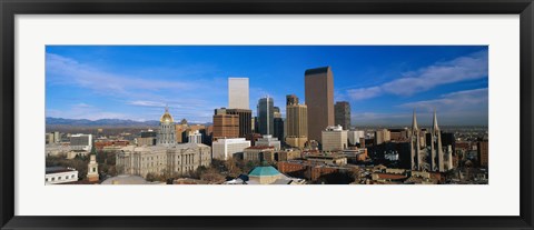 Framed Skyline View of Denver Colorado in the Day Print