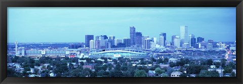 Framed Blue View of Denver Colorado Print