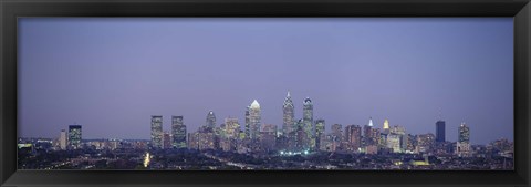 Framed Philadelphia Skyline from a Distance Print