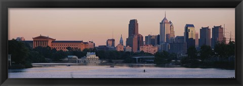 Framed Buildings on the waterfront, Philadelphia, Pennsylvania, USA Print