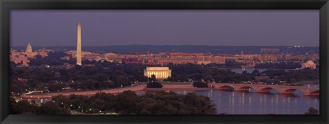 Framed USA, Washington DC, aerial, night Print