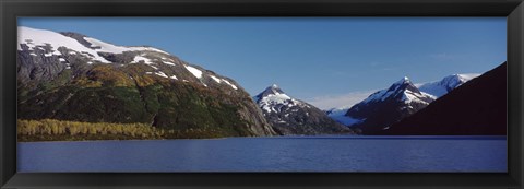 Framed Mountains at the seaside, Chugach National Forest, near Anchorage, Alaska, USA Print