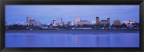 Framed Buildings at the waterfront, Anchorage, Alaska, USA Print