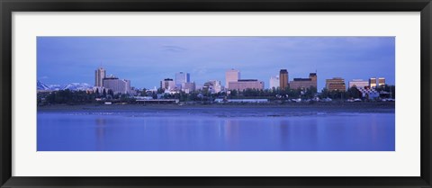 Framed Buildings at the waterfront, Anchorage, Alaska, USA Print