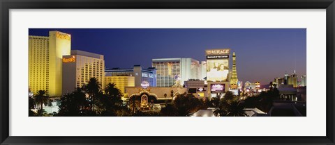 Framed Las Vegas at dusk, Nevada Print