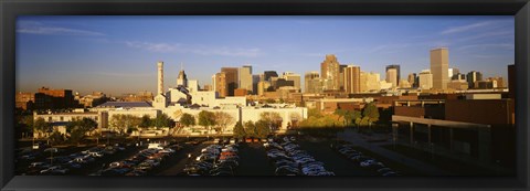 Framed USA, Colorado, Denver, High angle view of parking lot Print