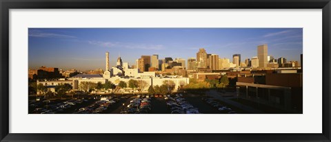 Framed USA, Colorado, Denver, High angle view of parking lot Print